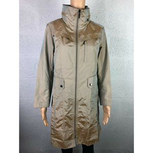 Cole Haan New York Tan Beige Rain Trench Coat Zip Style 35MD4030 Women's Size S